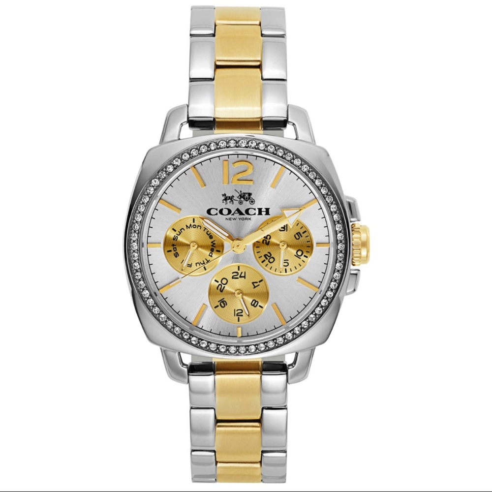 Coach Boyfriend Japanese Quartz (Battery-Powered) Silver Dial Women's Watch